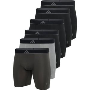 Adidas Boxershorts Micro flex lang 6-pack zwart-grijs