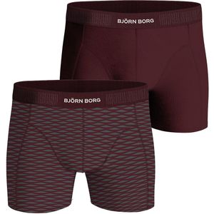 Bjorn Borg Boxershort premium cotton 2-pack bordeaux rood - print