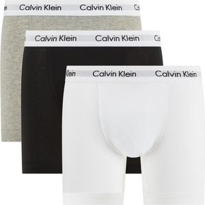 Calvin Klein Heren Boxershort - 3-pack - Zwart/Wit/Grijs - Maat M