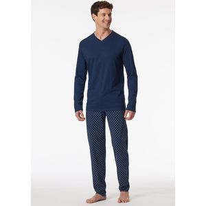 Schiesser Pyjama blauw met V-hals