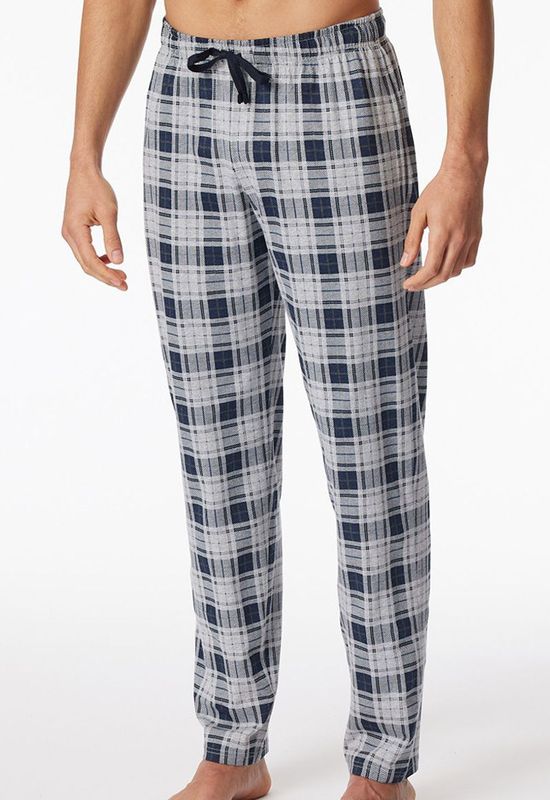 Schiesser pyjamabroek jersey grijs met ruitje