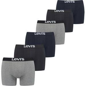 Levis Boxershorts 6-pack zwart grijs blauw