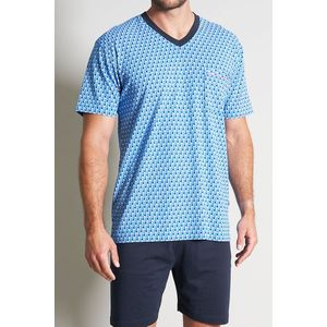 Gotzburg Shortama V-hals blauw met print