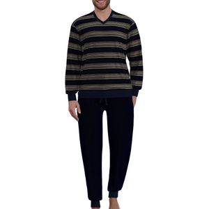 Gotzburg pyjama velours blauw gestreept