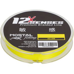 Mostal 12X Braid Senses 300m 0,16mm / 12kg Premium Braid Gelb Geflochtene Schnur