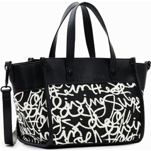 Mittelgroße Umhängetasche Canvas Text Frau Desigual