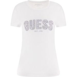 Damen T-Shirt mit Rundhalsausschnitt aus Spitze Guess