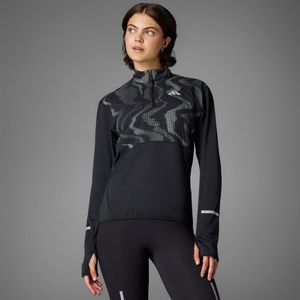 Adidas Ultimate Hi Vis Reflective Sweatshirt Met Halve Rits Groen Vrouw