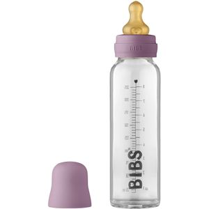 BIBS Baby Glazen Fles Complete Set Latex Mauve 225 ml