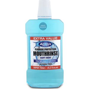 Active Oral Care Fluoride Protection Soft Mint Mouthwash 750 ml