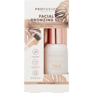 Profusion Zelfbruiner Facial Bronzing Set - Bronzer - Zelfbruiner Gezicht - Facial tan drops - Medium/Deep