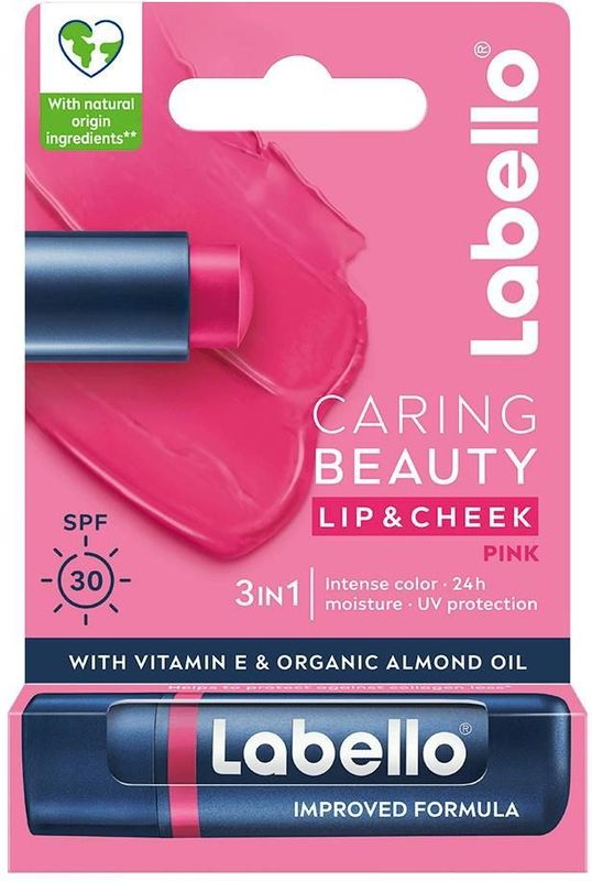 Labello - Caring Beauty - Lip- en Wangbalsem - Roze - 3-in-1-formule