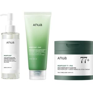 Anua Heartleaf Pore Control Cleansing Oil + Deep Cleansing Foam + Toner Pad 200 ml + 150 ml + 70 st