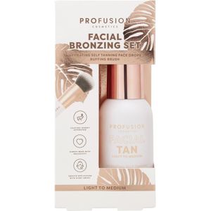 Profusion Zelfbruiner Facial Bronzing Set - Bronzer - Zelfbruiner Gezicht - Facial tan drops - Light/Medium
