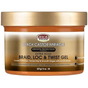 AFRICAN PRIDE- BLACK CASTOR MIRACLE - BRAID LOC TWIST GEL 8OZ