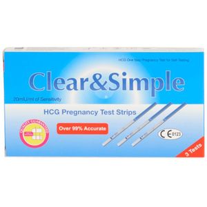 Clear & Simple 3 Zwangerschapsteststrips 3 st