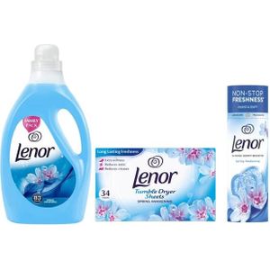 Lenor Spring Awakening Fabric Conditioner, Tumble Dryer Sheets & In-Wash Scent Booster 2905 ml + 245 g + 34 st