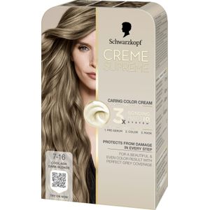 Schwarzkopf - Creme Supreme 7-16 - Haarkleuring - Cool Ash Dark Blonde - 1 st