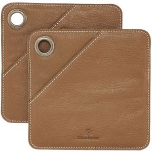 House Doctor Potholders Square Brown 2 st