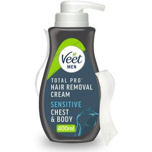 Veet - Heren-ontharingscrème - 400 ml - Hydraterende Formule voor Gevoelige Huid
