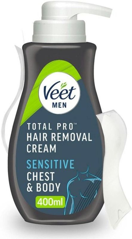 Veet - Heren-ontharingscrème - 400 ml - Hydraterende Formule voor Gevoelige Huid