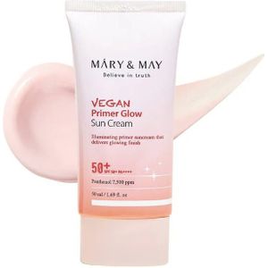 Mary&May - Vegan Primer Glow Sun Cream - SPF50+/PA++++ - Zachtroze - Veganistische Cosmetica