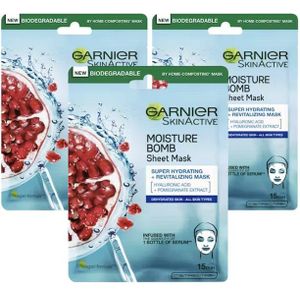 Garnier Skin Active Moisture Bomb Tissue Mask Trio 3 st