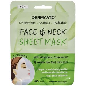 DermaV10 Aloe Vera Face And Neck Sheet Mask 1 st