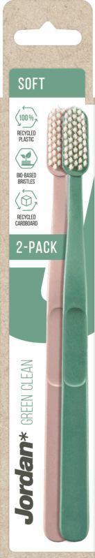 Jordan - Green Clean Soft - Tandenborstels - 2 stuks