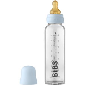 BIBS Baby Glazen Fles Complete Set Latex Baby Blauw 225 ml