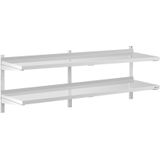 Royal Catering Wandrek van roestvrij staal - 2 planken - 40 x 180 cm