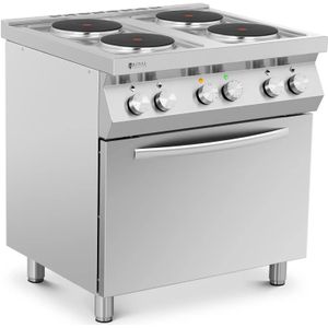 Royal Catering Elektrische kookplaat - 13.400 W - 4 branders - met heteluchtoven