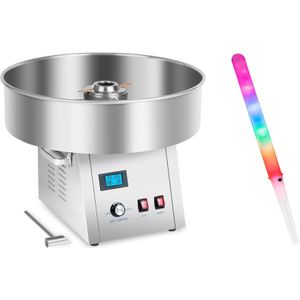 Suikerspinmachine met suikerspin LED sticks - 62 cm - 1500 W
