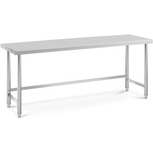 Werktafel roestvrij staal - 200 x 60 cm - 95 kg capaciteit - Royal Catering