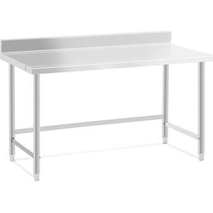 Roestvrijstalen tafel - 150 x 70 cm - opstand - 93 kg draagvermogen - Royal Catering