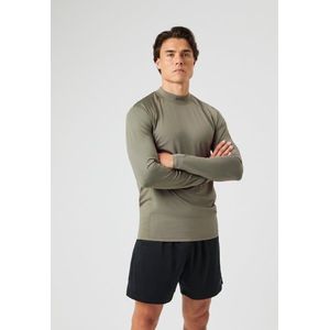 Björn Borg - Men Borg Mock Neck LS - Tennisshirt - Dusty Olive