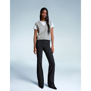 Bershka Soft Touch Vest Met V-Hals Dames Xs Grijs