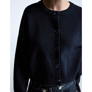 Bershka Soft Touch Vest Met Knopen Dames Xs Blauw