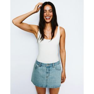 Bershka Body Met Bandjes En Plooien Dames M Wit
