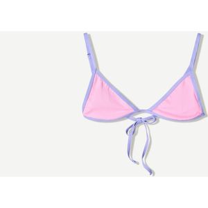 Bershka Bikinitop Met Contrasterend Ribcord Dames M Roos
