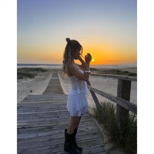 Bershka Kanten Top Met Bandjes Dames Xs Gebroken Wit