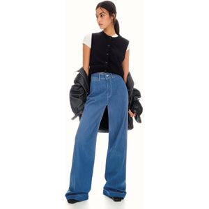 Bershka Jeans Met Wijde Pijpen Dames 34 Blauw