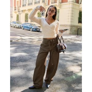 Bershka Vest Met Knopen Dames L Zand