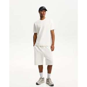 Bershka Bermuda Met Structuur Heren L Gebroken Wit