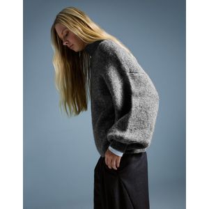 Bershka Trui Met Wijde Mouwen Dames S Grijs