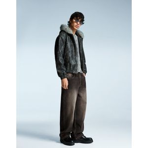 Bershka Super Baggy Jeans Met Studs Heren 46 Zwart