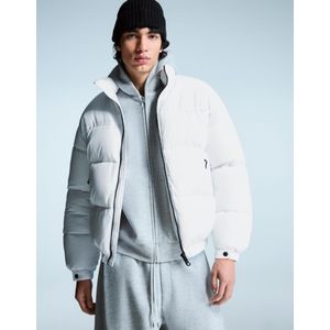 Bershka Technische Puffy Jas Heren M Wit