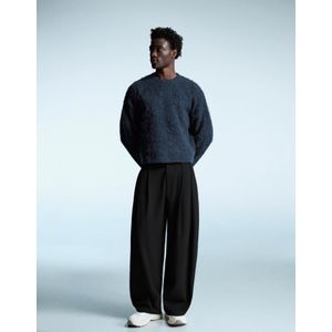 Bershka Tailored Fit Balloon Broek Met Bandplooien Heren 42 Zwart