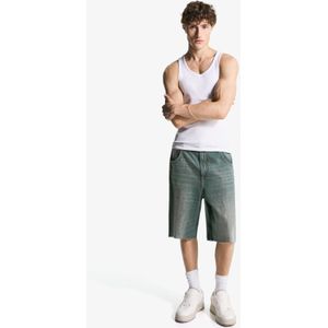 Bershka Super Baggy Bermuda Heren 42 Groen