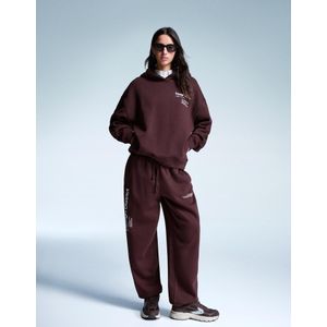 Bershka Joggingbroek Met Print Dames M Bordeaux